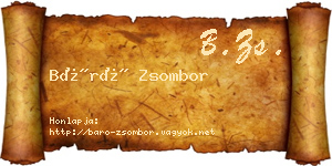 Báró Zsombor névjegykártya
