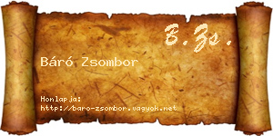 Báró Zsombor névjegykártya